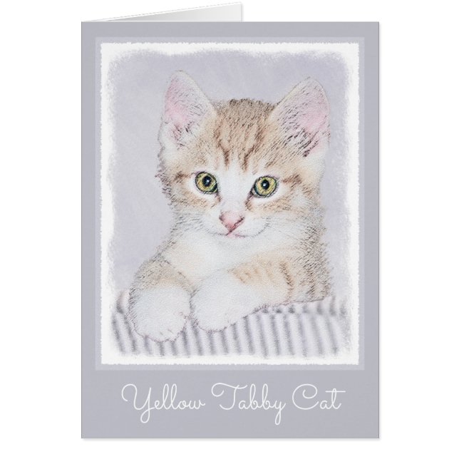 Naranja Tabby Kitten Pintura - Arte Gato Original (Frente)