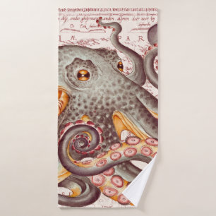 Naranja tangerina Octopus Tentacles Vintage Map