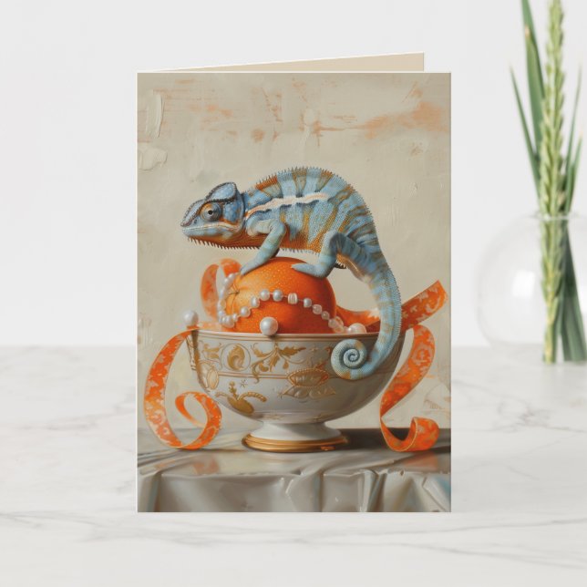 Naranja - Tarjeta de felicitación doblada (Anverso)