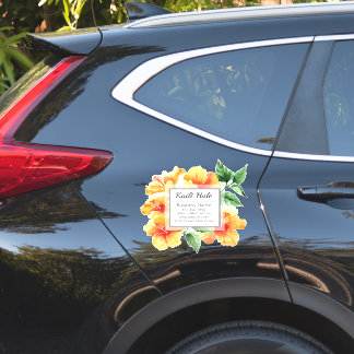 Naranja Tarjeta de visita Hibiscus Pegatina de coc