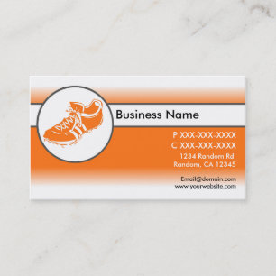 Naranja tarjetas de negocios de zapatos deportivos