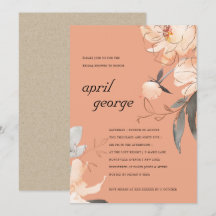 NARANJA TERRACOTTA INVITACIÓN DE DUCHA BRIDAL FLOR