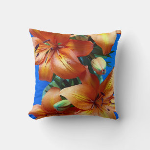 Naranja tigre lily imprimir almohada de lanzamient