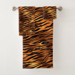 Naranja Tigre Stripes Estilo metálico moderno