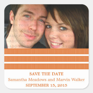 Naranja Triple Stripe Save the Date Pegatinas