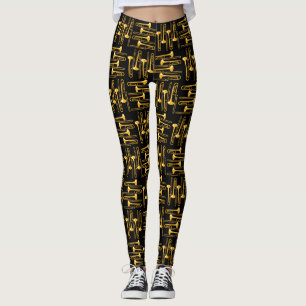 Naranja Trombone Crosshatch Black Leggings