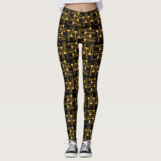 Naranja Trombone Crosshatch Black Leggings (Anverso)