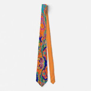 Naranja tropical Corbata de cuello fluido