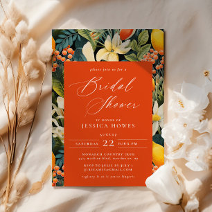 Naranja tropical Paraíso Bridal Invitación a la du