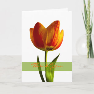Naranja Tulip Boda Tarjeta de agradecimiento