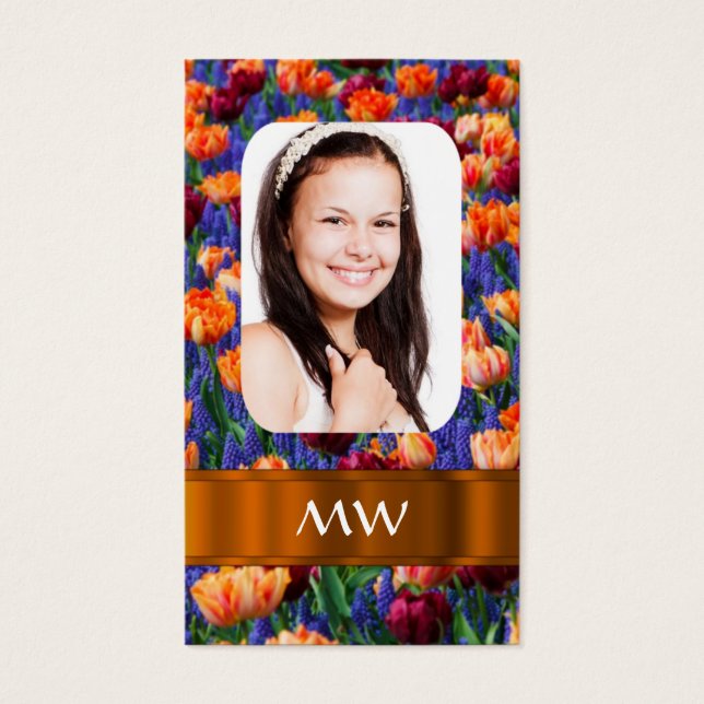 Naranja tulipán foto personalizada (Frente)