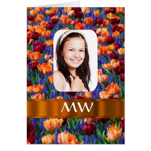 Naranja tulipán foto personalizada (Frente)