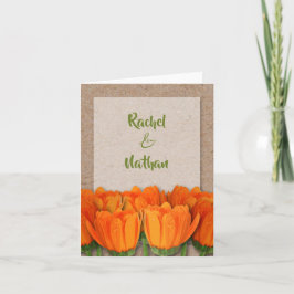 Naranja Tulips en Kraft Gracias Notas