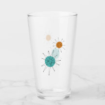 Naranja Turquesa Franciscano Starburst Mid Century