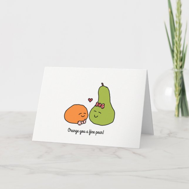 "Naranja usted tarjeta de felicitación de una pera (Anverso)