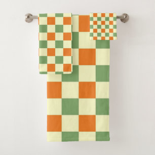 Naranja Verde Brown Checkered Gingham Pattern
