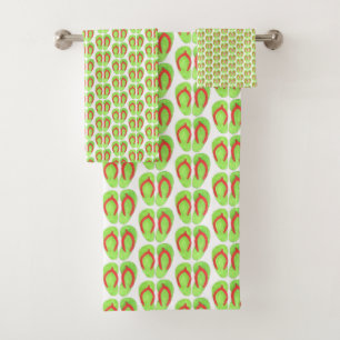 Naranja Verde Flip Flop Sandalias Beach House Vera