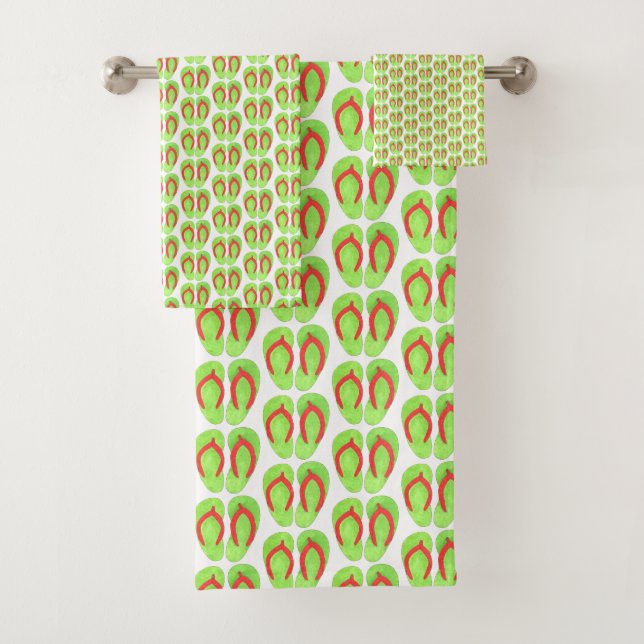 Naranja Verde Flip Flop Sandalias Beach House Vera (In situ)