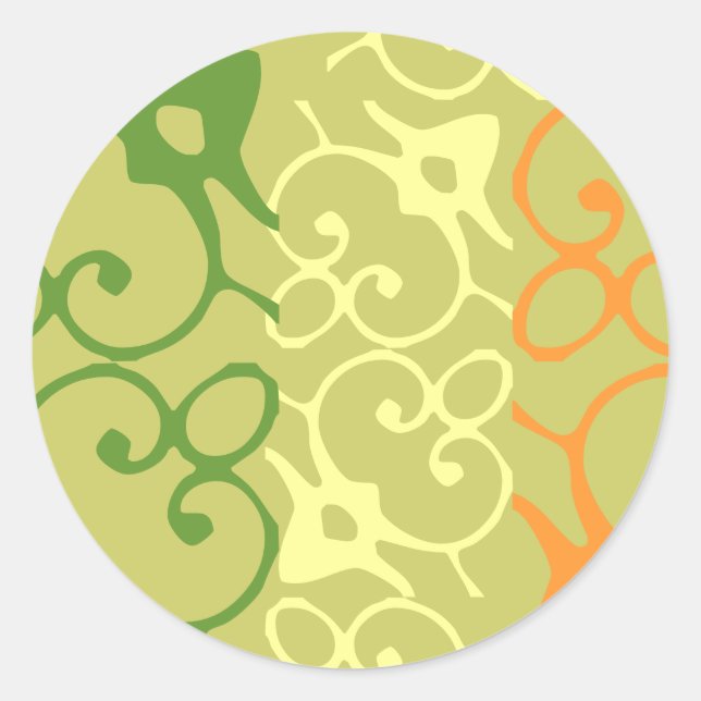 Naranja verde Pegatina de sobre de bandera blanca  (Anverso)