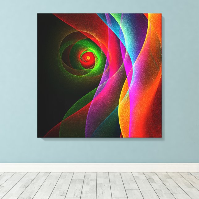 Naranja Verde Rojo Patrón de arte abstracto modern (Insitu (piso de madera))
