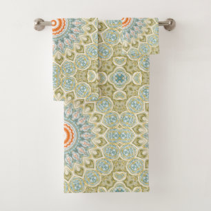 Naranja verde y Mandala azul diseño Kaleidoscopio