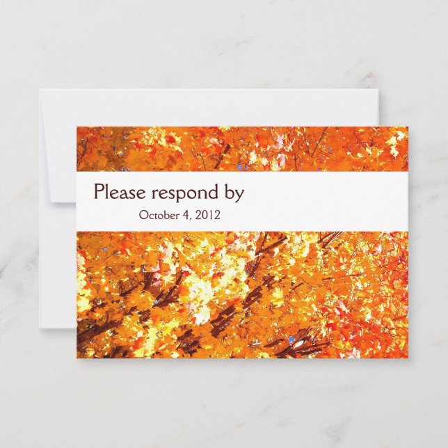 Naranja Vivid Fall deja RSVP con sobre (Anverso)