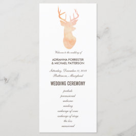 Naranja Watercolor Antler Boda Programa Moderno