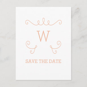 Naranja Whimsical Flourish Guardar la tarjeta post