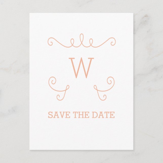 Naranja Whimsical Flourish Guardar la tarjeta post (Anverso)