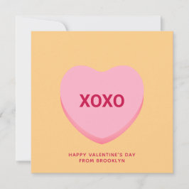 Naranja XOXO conversación corazón tarjeta de San V
