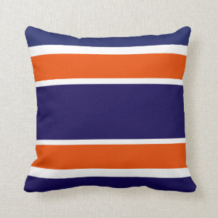 Naranja y almohada azul negrita decorativa