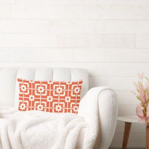 Naranja y almohada de diseño geométrico de marfil