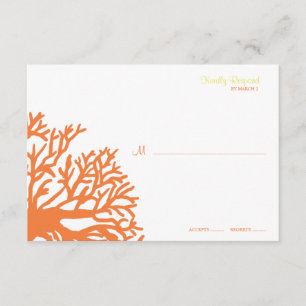 Naranja y Amarillo Tropical Wedding Rsvp