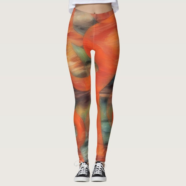 Naranja y Amber Artsy Leggings (Anverso)