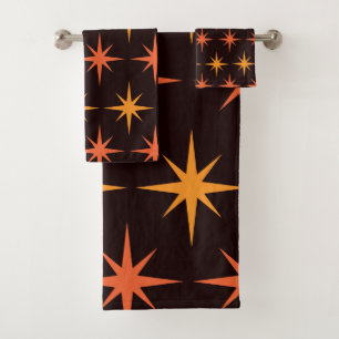 Naranja y Amber Starburst Mid Century Modern