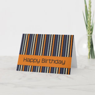 Naranja y azul ・ Tarjeta de cumpleaños