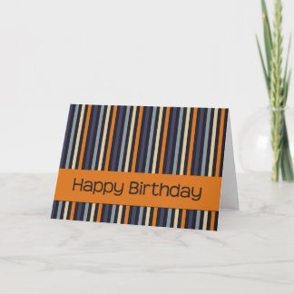 Naranja y azul ・ Tarjeta de cumpleaños