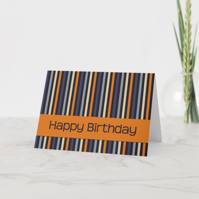 Naranja y azul ・ Tarjeta de cumpleaños (Anverso)