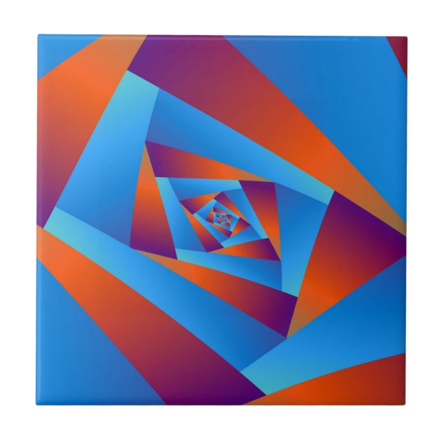 Naranja y azulejo espiral azul (Frente)