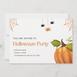 Naranja y beige ilustrativo Feliz Halloween
