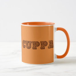 Naranja y Brown "Come un cuppa" café o taza de té