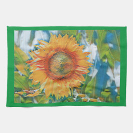 Naranja y cocina de girasoles amarillos Toallas