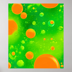 Naranja y el arte abstracto de la burbuja verde