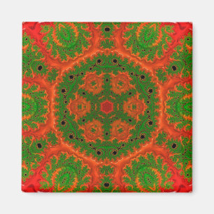 Naranja y el imán cuadrado del Kaleidoscope verde