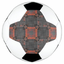Naranja y grises cruces en la pelota de fútbol