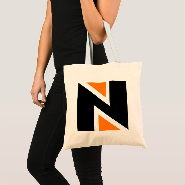 Naranja Y Letra Negra N Bolsa De Tote (Subido por el creador)