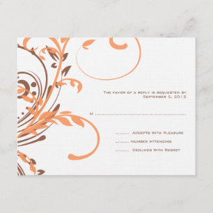 Naranja y matrimonio doble floral marrón RSVP