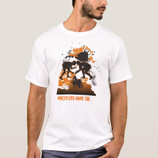 Naranja y negro de la camiseta del luchador (Anverso)