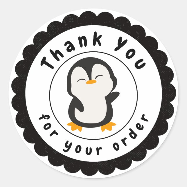 Naranja y negro lindo Gracias Pegatina de círculo (Anverso)