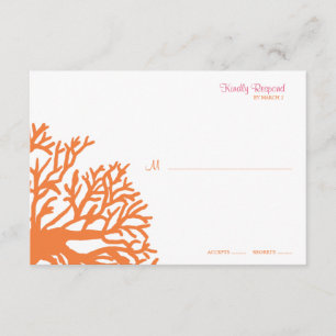 Naranja y Pink Tropical Wedding Rsvp